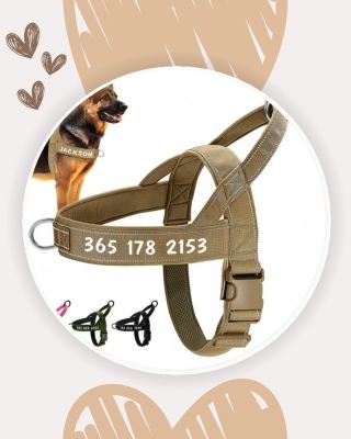 🎖️ Taktický postroj s vlastním jménem a číslem 🐾 Styl, bezpečí a funkčnost v jednom! 💥 Tento vojenský postroj s reflexními...