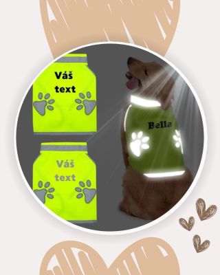 🐾 Reflexní vesta pro psy s vlastním jménem nebo textem 🐾 Bezpečí, styl a originalita v jednom! 💛 Tahle lehká, prodyšná...